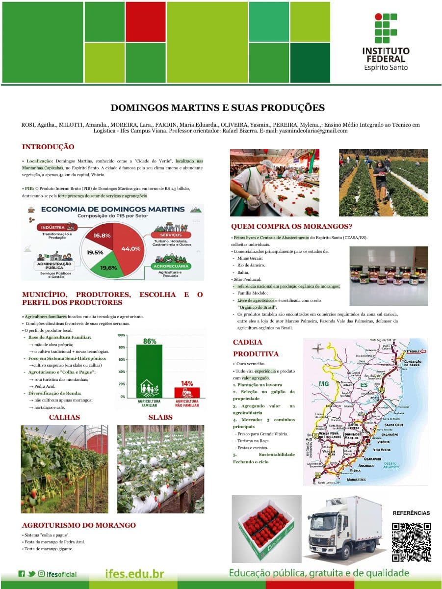 Capa do banner "Domingos Martins e suas produções"