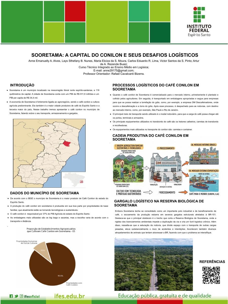 Capa do banner "Sooretama: a Capital do Conilon e seus Desafios Logísticos"
